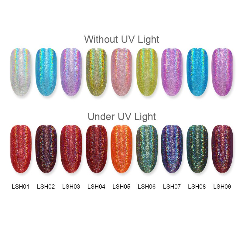 Geboren Pretty Nagellak 6 Ml Goud Zilver Glitter Nail Art Vernis Licht Gevoelige Uv Licht Holo Nagellak