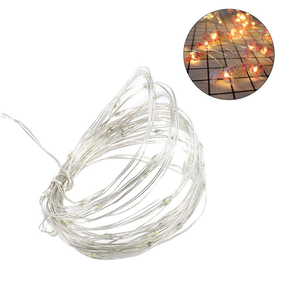 Red copper wire lamp string led girl room decorative lights bedroom decorative lights string hanging lights: 4A
