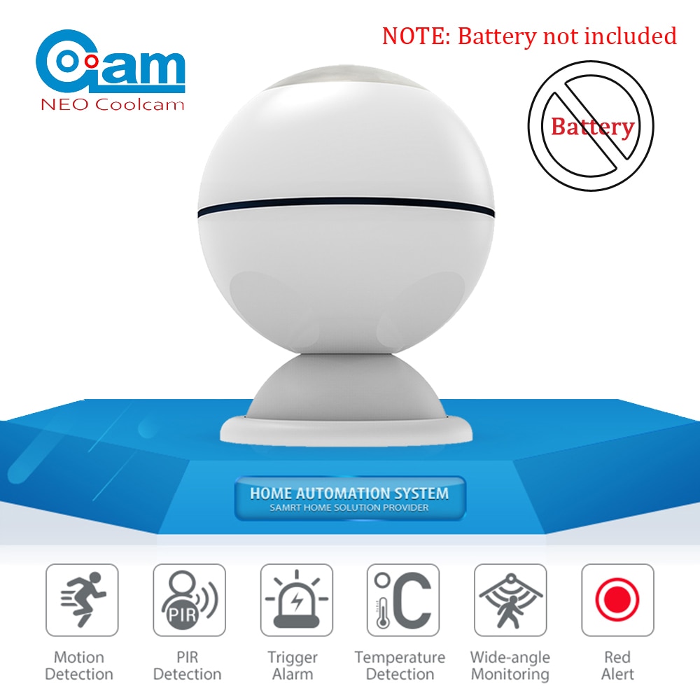 NEO COOLCAM NAS-PD01Z Z-wave Plus PIR Motion Sensor +Temperature Home Automation Z wave Alarm System Motion Sensor EU 868.4MHZ