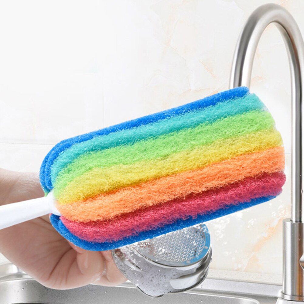 Afneembare Water Fles Mok Cup Glazen Wassen Spons Borstel Scrubber Met Handvat Gebruiksvoorwerpen Borstel Glas