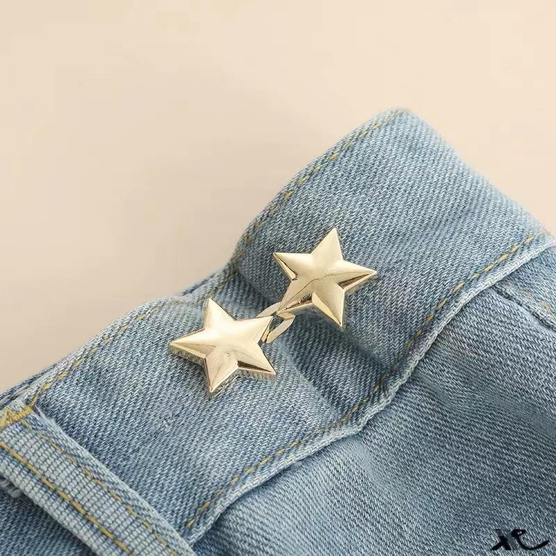 Herramienta de ajuste de cintura para pantalones vaqueros con hebilla de cintura Invisible sin costuras ajustable para persona perezosa: Oro