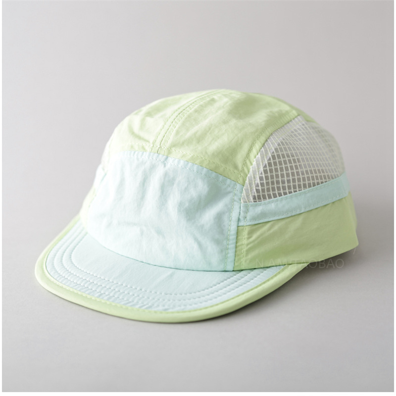 Gorras de béisbol de malla transpirables y ligeras para hombres y mujeres, protector solar de verano para exteriores, sombrero de Camping de ala corta empalmado a la: Gris