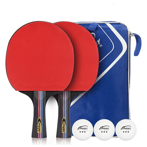 Carbon Fiber Table Tennis Racket Long Short Handle Ping Pong Rackets Double Face Table Tennis Racket: Horizontal grip