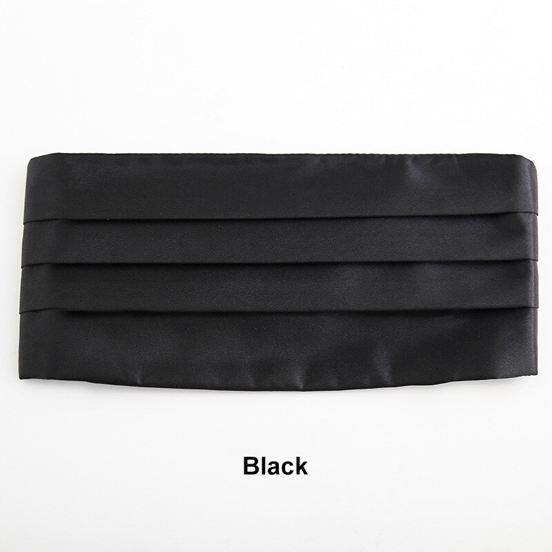 Herren Klassische Kummerbund Satin Elastische Bauchband Smoking Kummerbund Für Formale Hochzeit Prom Dinner-Party Taille Band: black