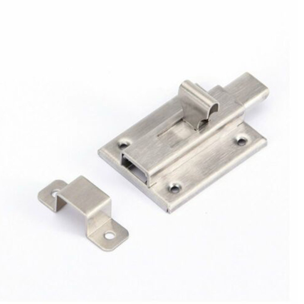 2pcs Stainless Steel Wood Door Lock Slide Bolt Hasp Drawer Gate Latch Security Sliding Lock For Furniture Bolts Garage Bedroom