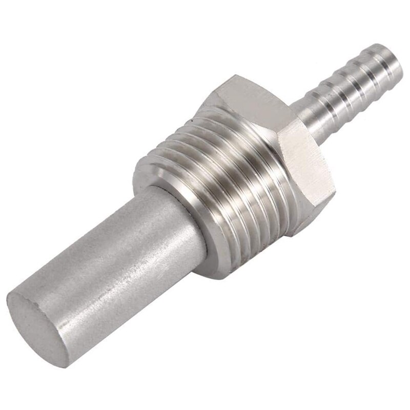 Luftestein 1/2 tommer mpt kullsyreholdig luftestein i rustfritt stål boblestein  (2.0 mikrometer)