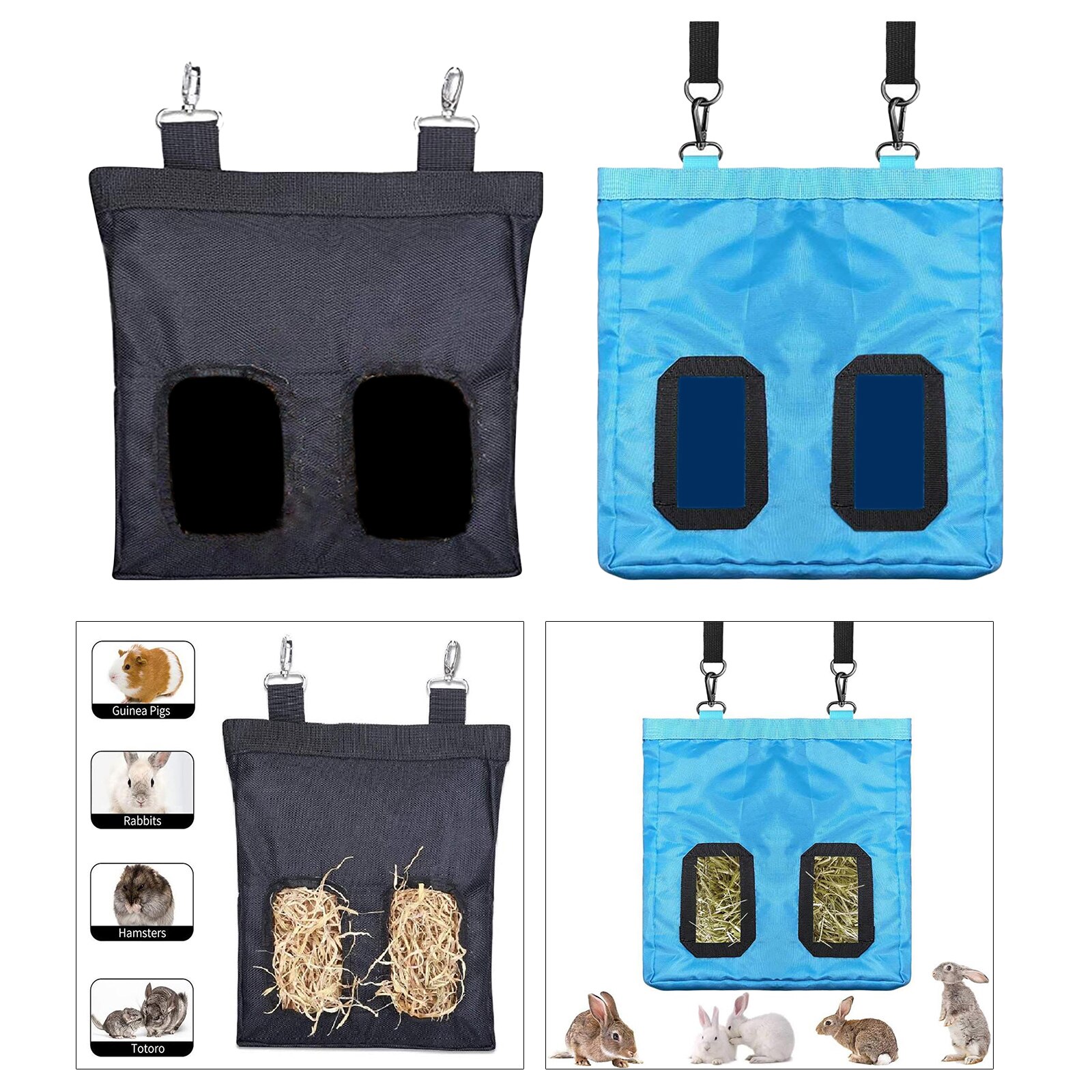 Ing Cavia Konijnen Hooi Bag Feeding Feeder Rekken-2 Openingen-23X28Cm