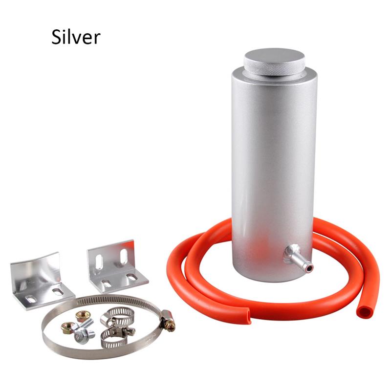 800ml radiator koelvloeistoftank 800ml koelvloeistofexpansietank koelopvangfles overloopreservoir aluminium universele autostyling: Zilver
