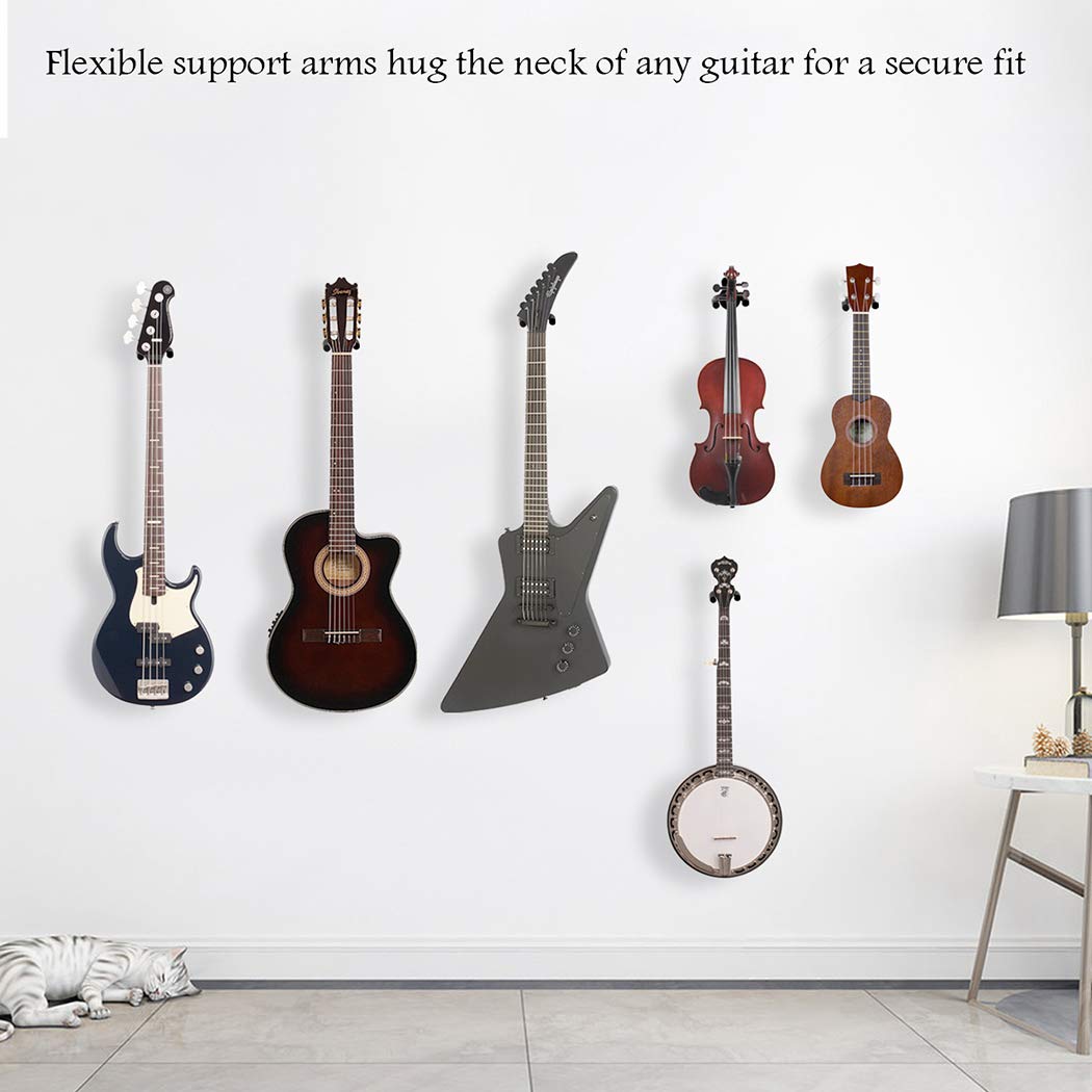 Guitarra, gancho de montaje en pared, gancho acústico, bajo eléctrico, gancho de pared, colgador de metal negro