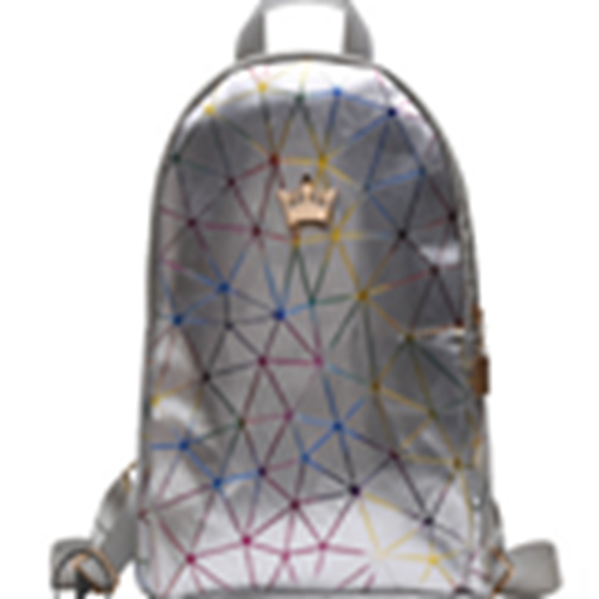 Women Mini Backpack PU Leather Shoulder School Rucksack Ladies Girls Travel Bag: Silver