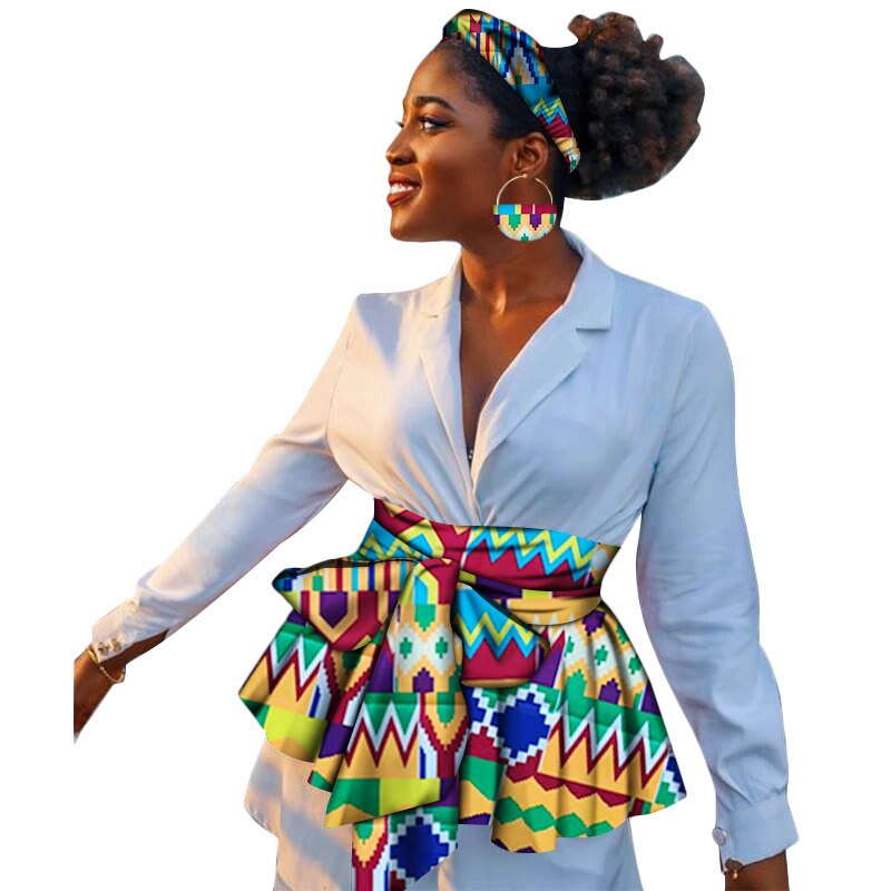Cinturón de cintura alta de estilo africano para mujer, ropa india, Vintage, flor, línea A, asimétrico: 12