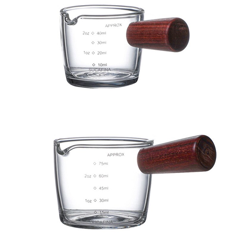 Glass Milk Glass 75 + 45Ml Glass Measuring Cup High Borosilicate Glass Pressure Mouth Cup Coffee Cup: Default Title