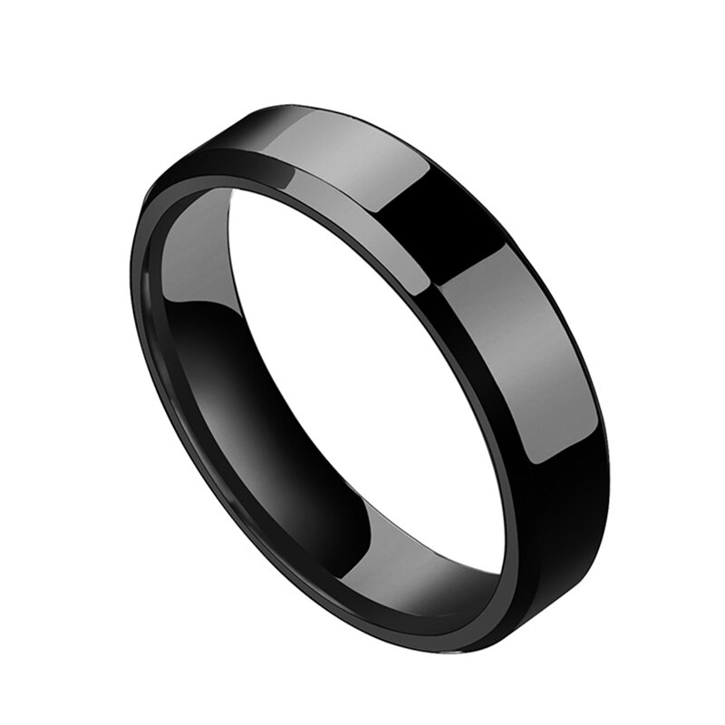 Letdiffery 6mm Einfache Edelstahl Männer Ring Gold Farbe Frauen Schmuck Größe 5-13: 8 / verrotten