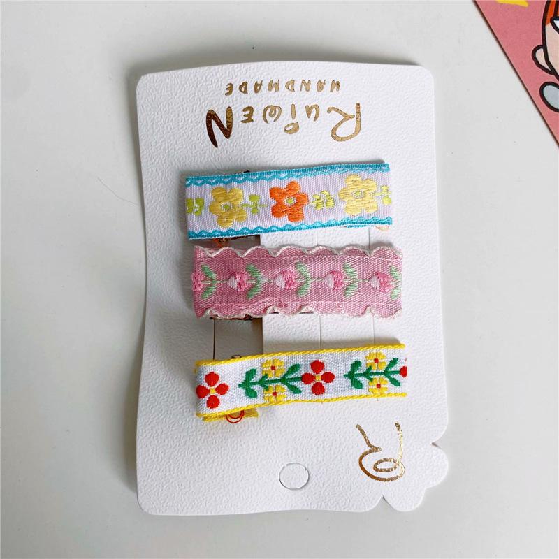 Épingle à cheveux en dentelle pour enfants petite fille pince à cheveux latérale Style ethnique chapeaux tissu arc cheveux accessoires Clips pour les filles: 10