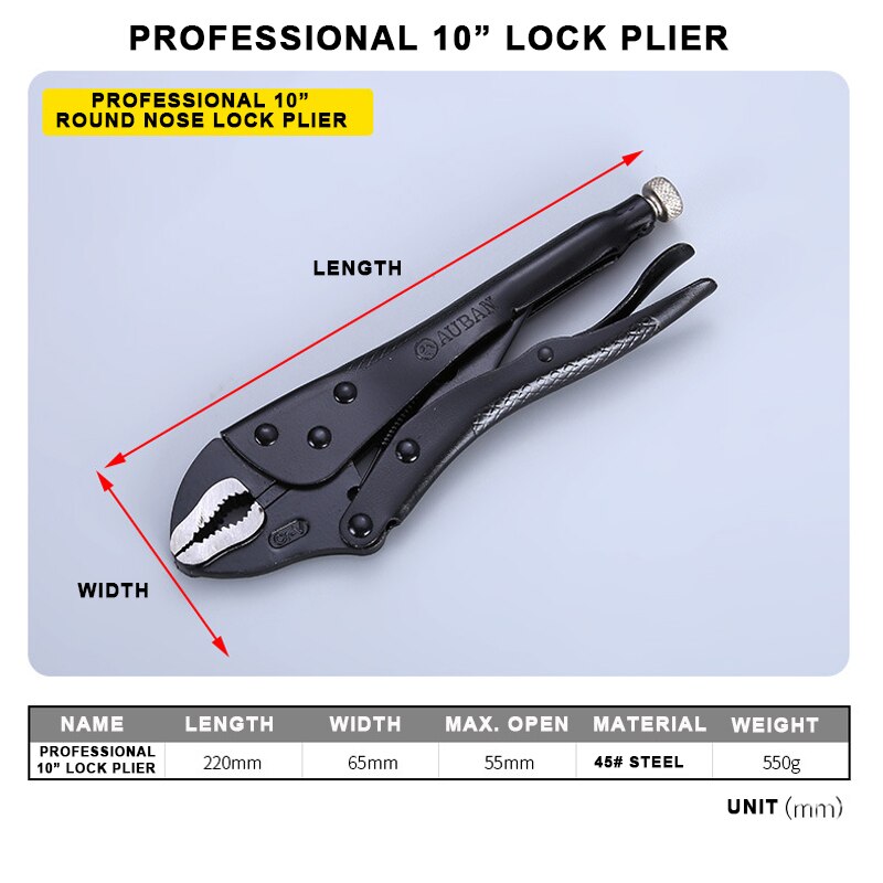 Locking Pliers Fix Locator C Clamp Pincer Grips Ground Mouth Woodwork Grip Vise Lock Plier Clamping Hand Tools Weld Clip Tool: Professional 10 Lock
