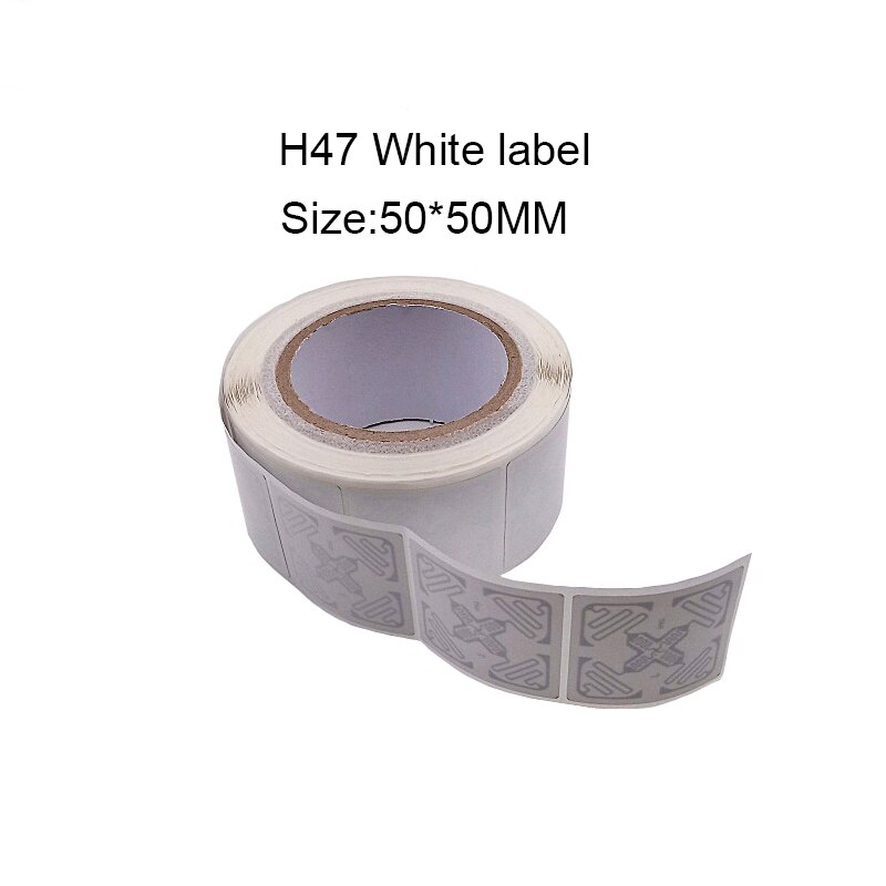 EPC C1G2 UHF RFID H47 label J41 wet inlay 9662 white label Sticker Tag with M4/H3/R6 chip 50x50MM 73x21mm: 50X50mm