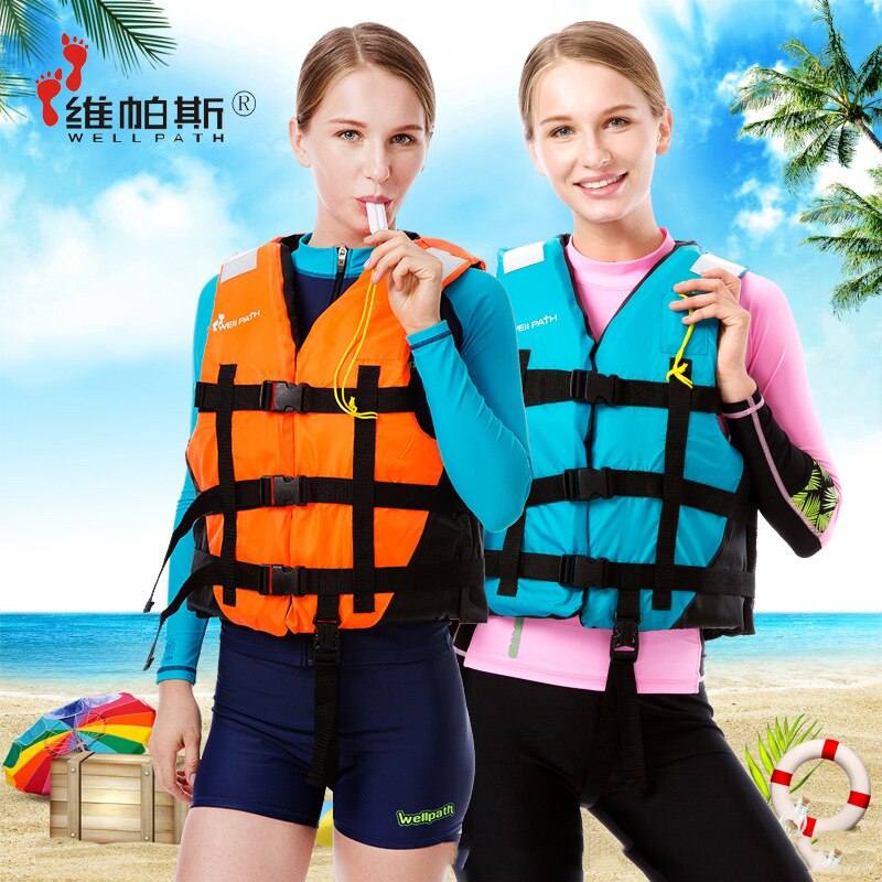WELLPATCH Men Women life vest Swimming Boating Surfing Sailing Swimming vest EPE Polyester safety Float jacket