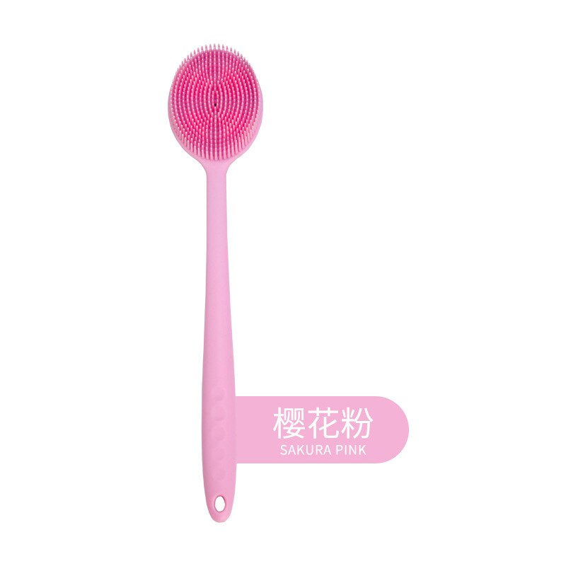 Lange Steel Plastic Bad Borstel Douche Terug Body Brush Massage Skin Cleaning Tools Douche Scrubber Borstels Badkamer Accessoires: pink