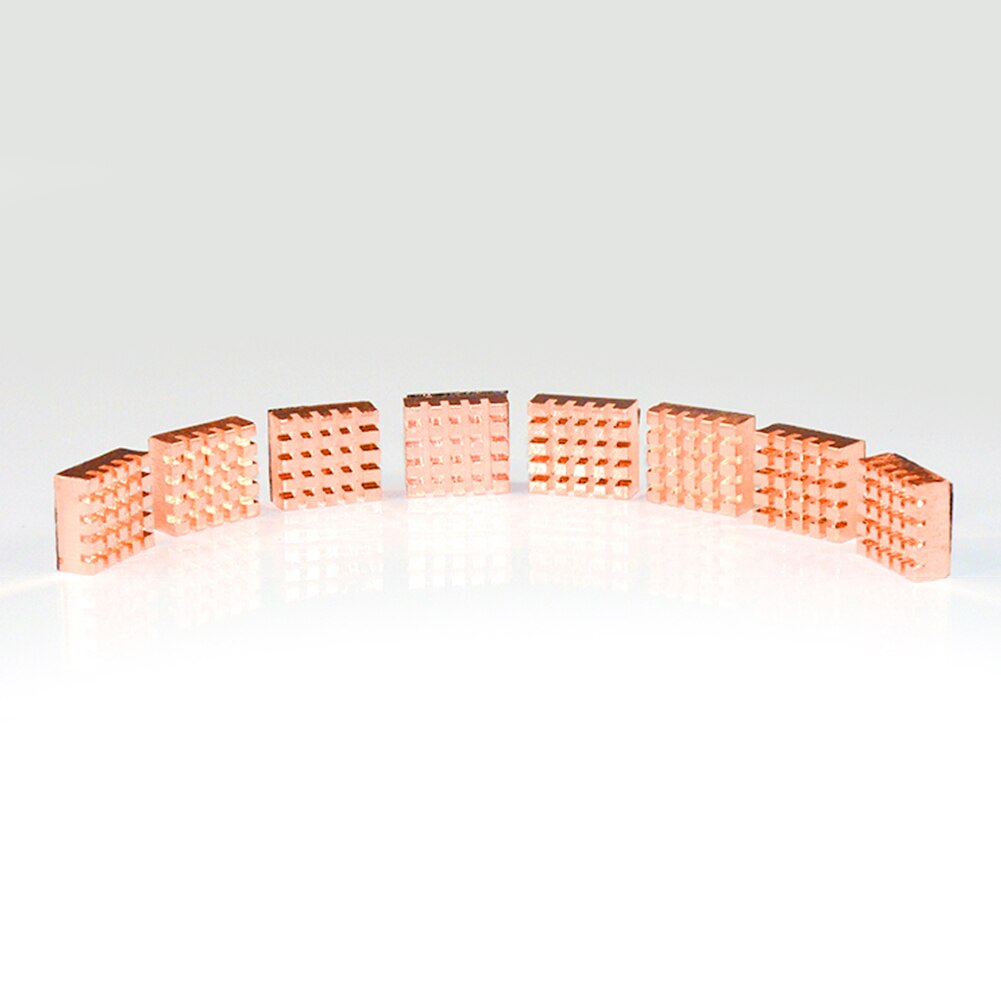 8pcs/Set Pure Copper RAM Heatsink Cooler Adhesive Back PC Computer Cooler RAM Heat Sink Graphics Card Memory IC Chip Radiator