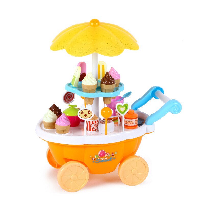 Simulatie Kleine Karren Meisje Mini Candy Winkelwagen Ijs Winkel Supermarkt kinderen Speelgoed Spelen Huis Baby Speelgoed