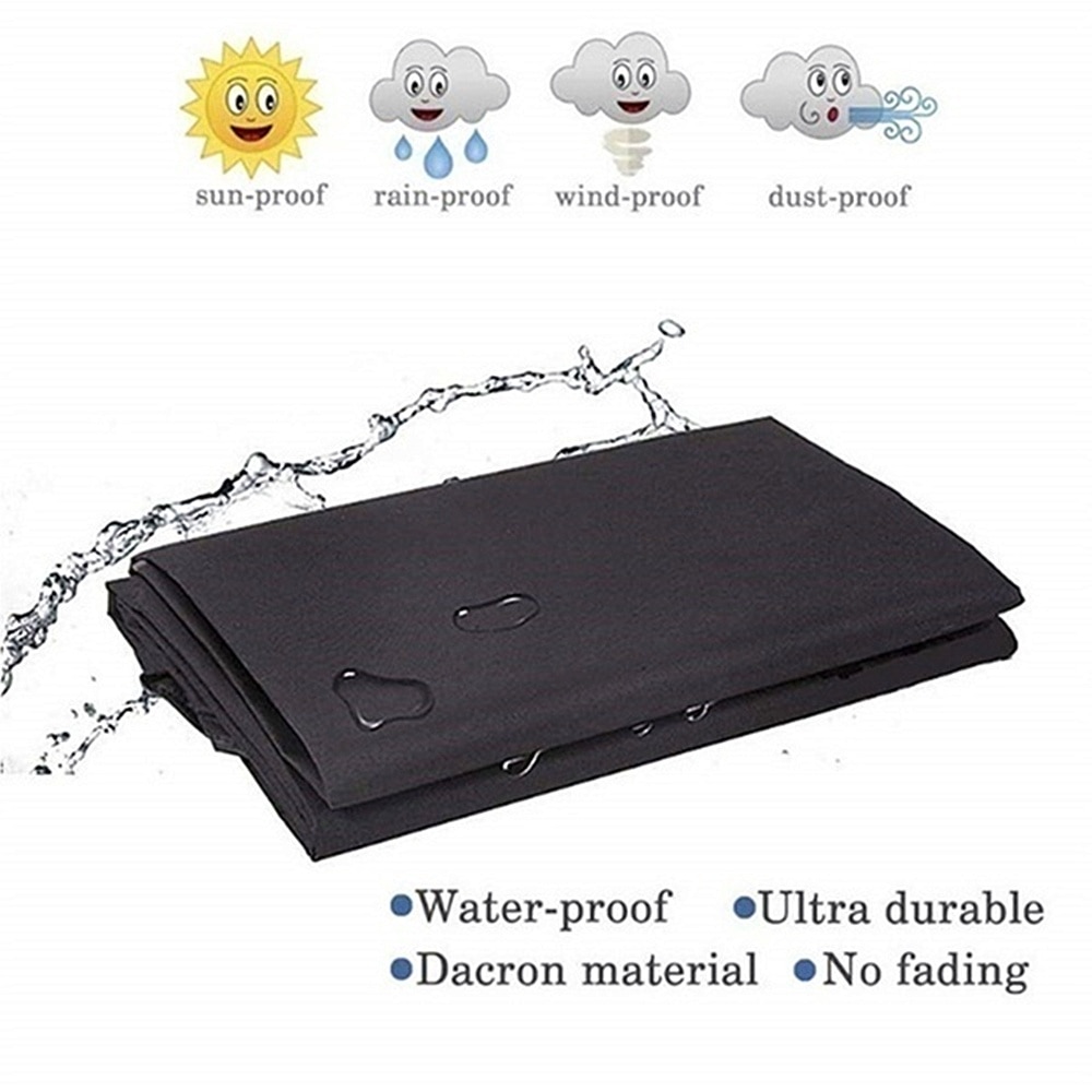 Waterproof Patio Fire Pit Cover Black UV Protector Grill BBQ Shelter Outdoor Garden Yard Round BBQ Cover Canopy Furniture Covers