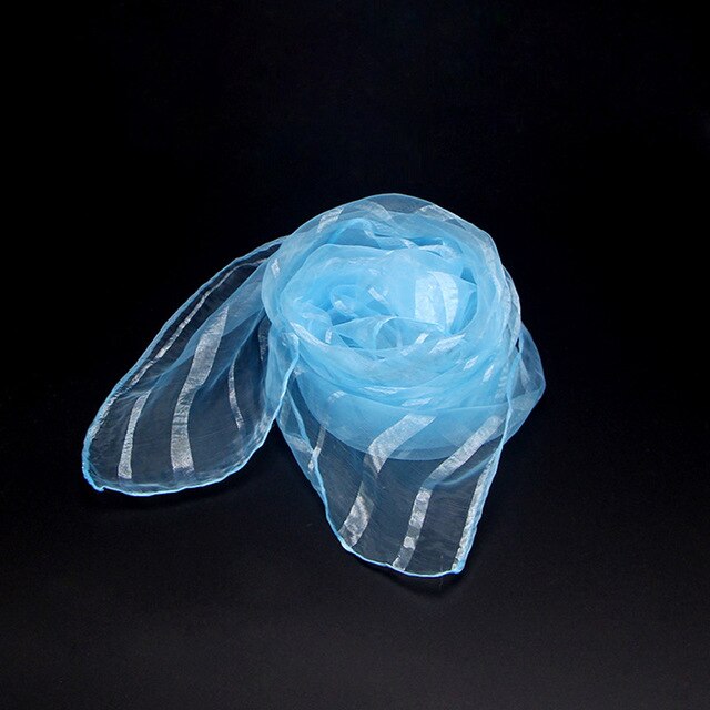 60*60 cm femmes rayé foulard bonbons couleur unie écharpes 20 pcs/paquet en mousseline de soie Nylon enfants Performance variété spectacle danse écharpes: PU ciel