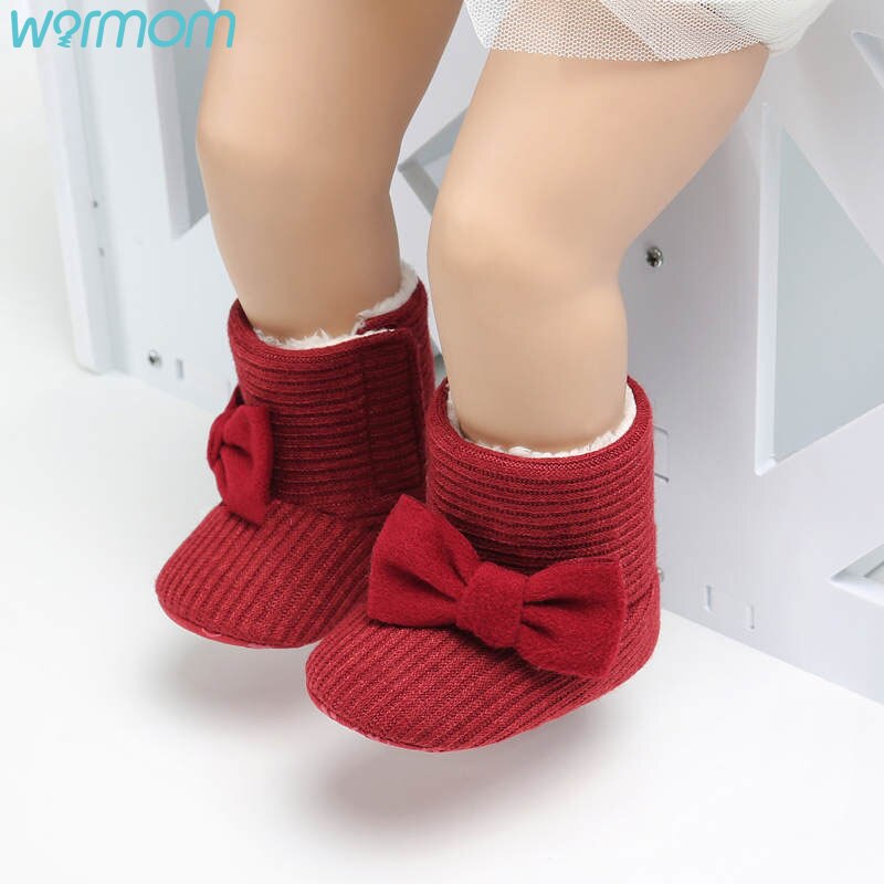 Warmom-Botas de algodón gruesas de terciopelo para bebé, botas de nieve, zapatos de bebé, suela suave, zapatos para bebé de 0 a 1 años