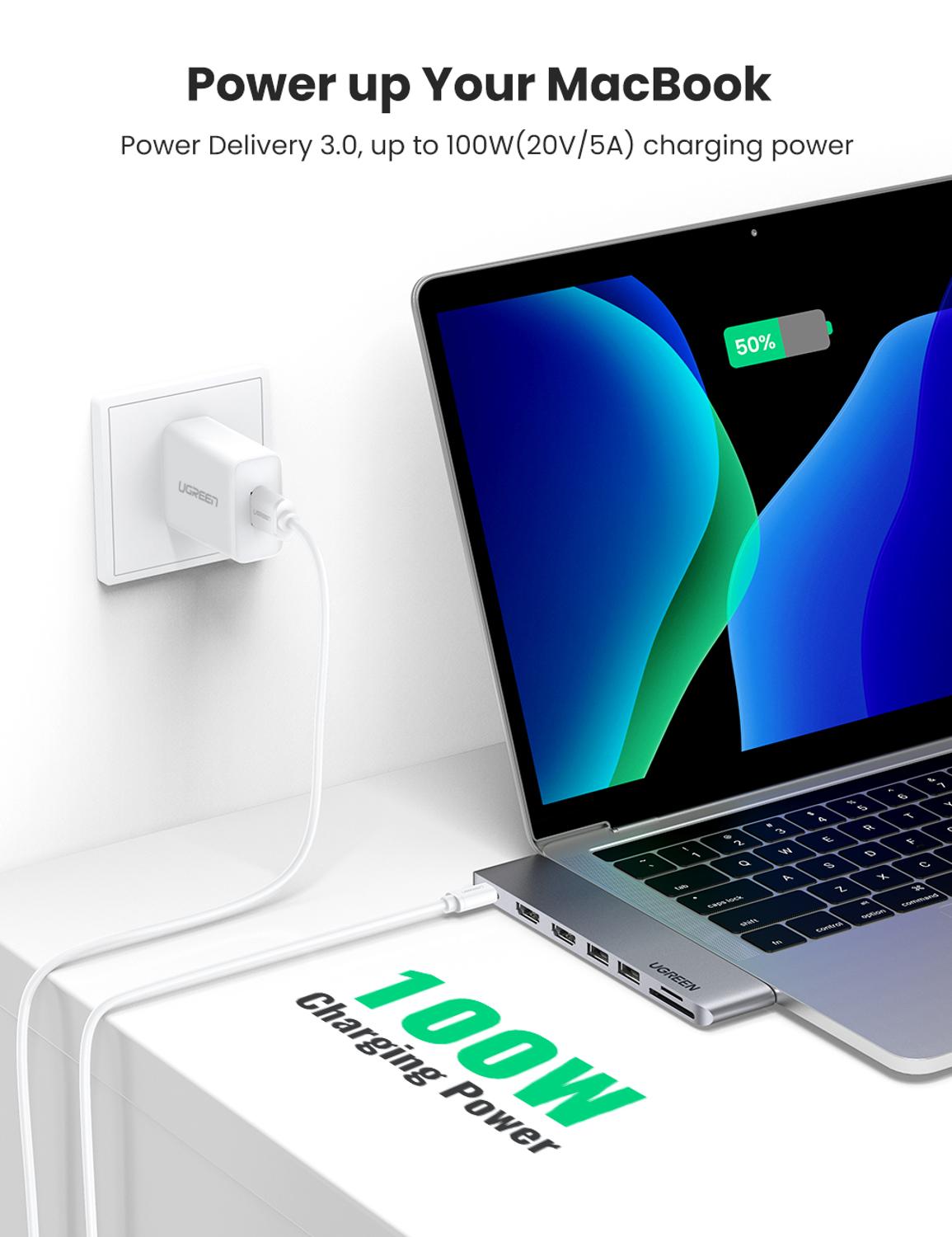 Ugreen usb c hub til macbook pro air usb type c hdmi hub til macbook pro air adapter thunderbolt 3 dock usb  c 3.1 usb hub
