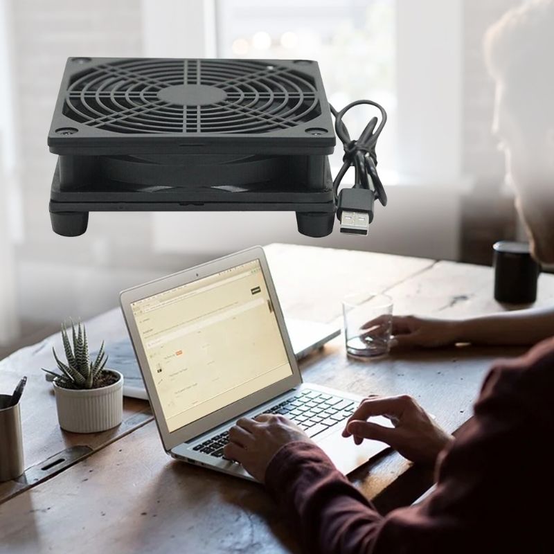 Ventilador de refrigeración cc 5V, fuente de alimentación USB de 9cm/12cm, ventilador silencioso para enrutador, decodificador de televisor, refrigerador del radiador, piezas de reparación DIY
