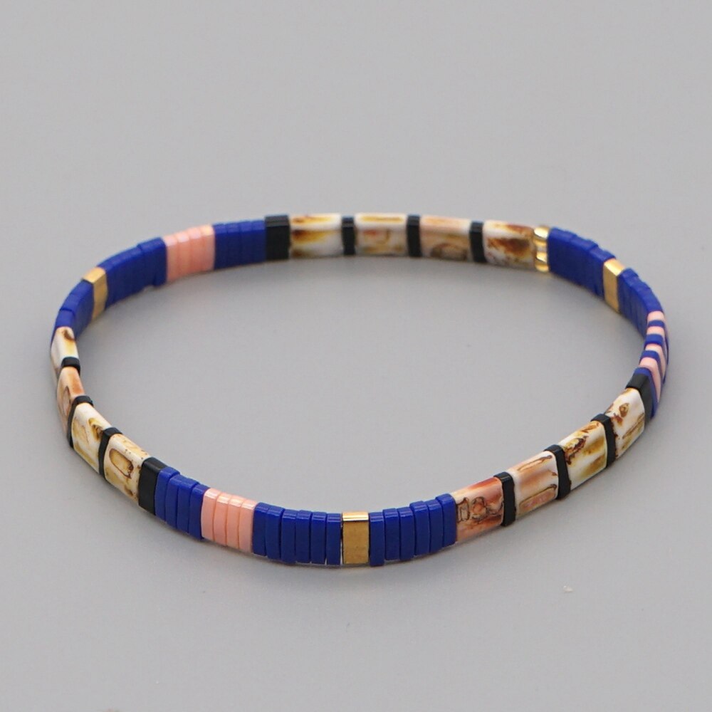 Go2 boho miyuki tila perle armbånd stretch smykker kvinder armbånd boho smykker vintage pulseras mujer