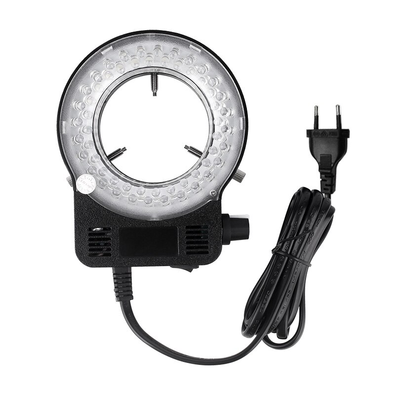 Microscoop Led Ring Licht Verstelbare Helderheid Industriële Microscoop Camera Lichtbron Verlichting Wit/Zwart Eu/Us/Au/Uk: black