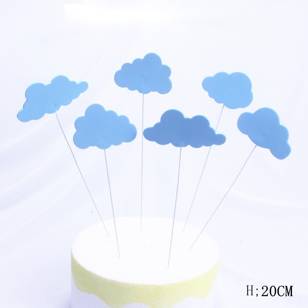 Sckday Cloud Cake Topper Gelukkig Verjaardagstaart Vlag Bruiloft Dessert Tafel Cake Topper Decoratie Baby Shower Taart Decoratie 6Pack