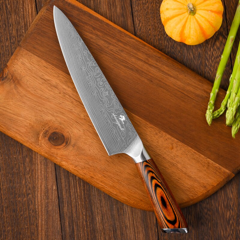 Shuangmali 3 stk værktøj madlavning kok kniv sæt 5 cr 15 rustfrit stål køkken kniv sæt paring udskæring kinesisk spaltekniv: Kokkniv