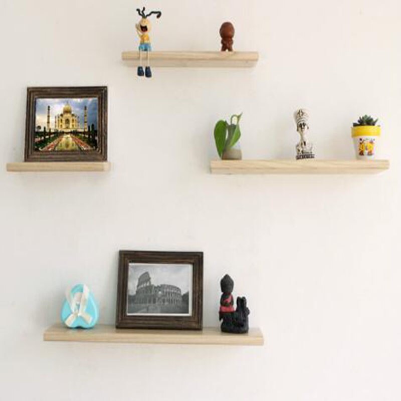 Bamboe wandopbergrek, scheidingswand, woonkamer tv-hangdecoratieframe, slaapkamerwand, massief houten plank, 2- delig