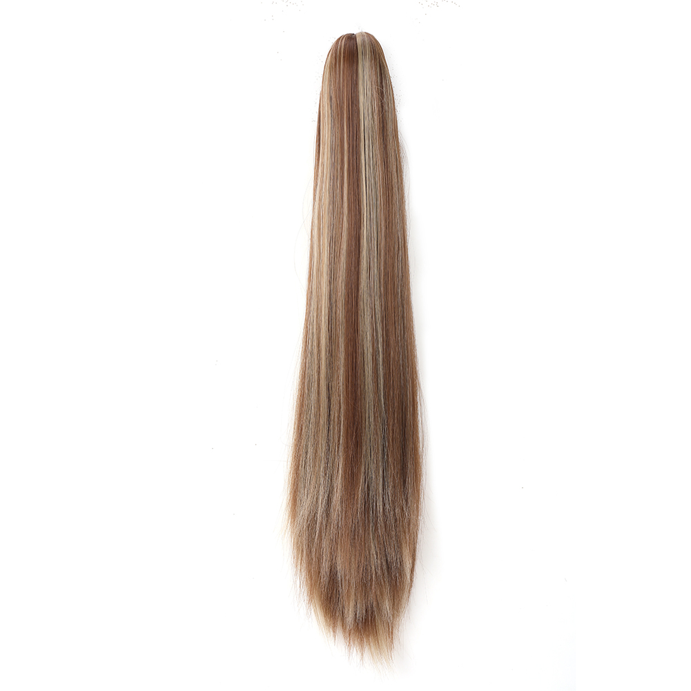 Cauda de pônei reta longa para mulheres, extensão de rabo de cavalo para meninas, cabelo sintético macio natural de alta qualidade, 20 in: P18/22
