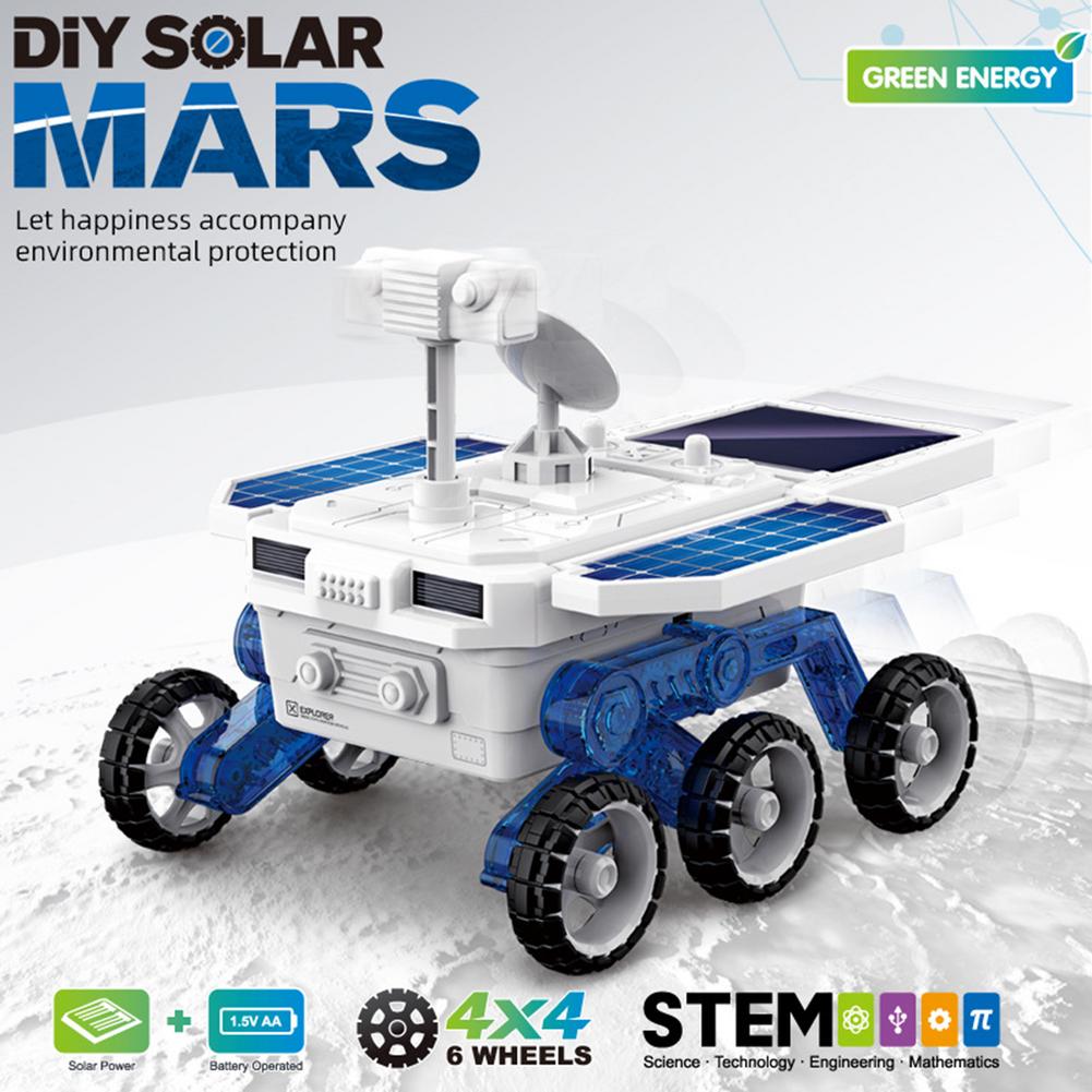 DIY Planetary Exploration Vehicle Toy STEM Solar Energy Mars Educational Mechanical Power Car Model Christmas Birthday
