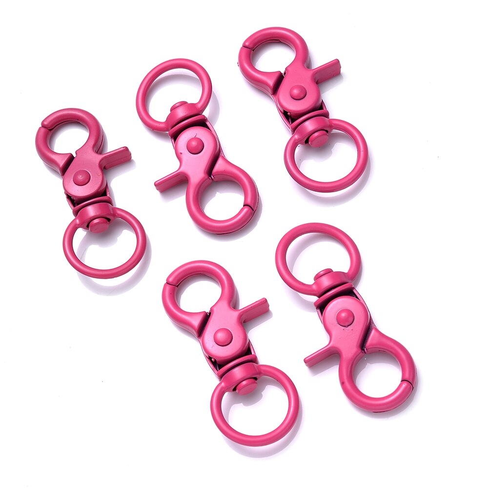 IYOE 5 sztuk 20x43mm Multicolor karabińczyk haki do tworzenia biżuterii znalezienie DIY brelok koniec złącze torebka Toy Doll Hook: rose red