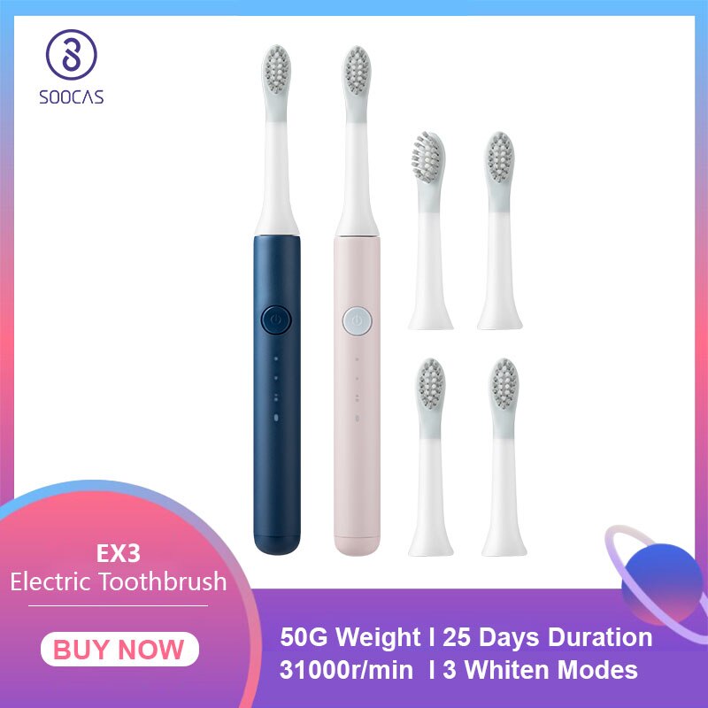 Xiaomi cepillo de dientes Mijia sonic blanco EX3 cepillo de dientes eléctrico Youpin de carga inalámbrica impermeable Ultra sónico cepillo automático