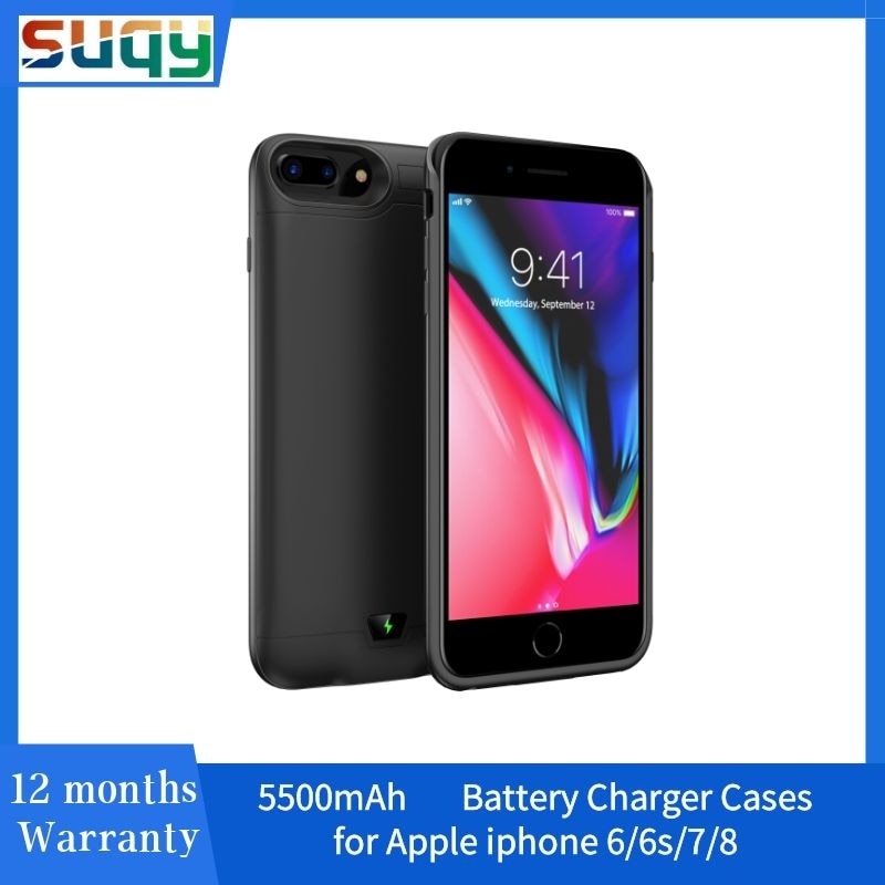 Suqy External Battery for Iphone 6/ 6s/ 7/ 8 Case Power Bank 5500mAh Rechargeable Batteries Charging Case for Iphone 7 Powerbank
