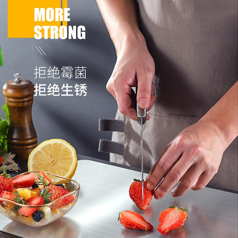 304 Stainless Steel Titanium Plated Cutting Board Kitchen Household Chopping Board Unfreeze Board Easy Cleaing