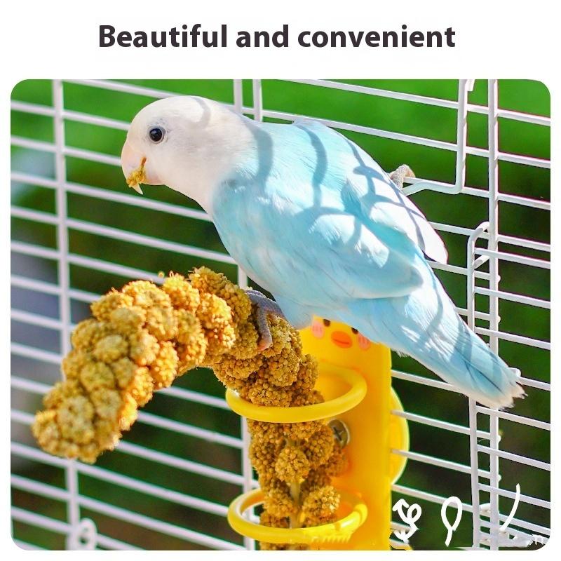 Leuke Cartoon Gele Eend Vogel Voeden Fruit- en Groentenrek Kooi Vogelvoeders Graan Clip Groente Graan Clip Vogelbenodigdheden