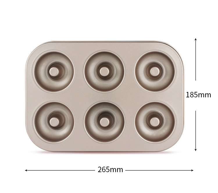 CHEFMADE Heart-Shaped Donut Pan – 6-Cavity Non-Stick Bakeware, Champagne Gold, Oven Safe