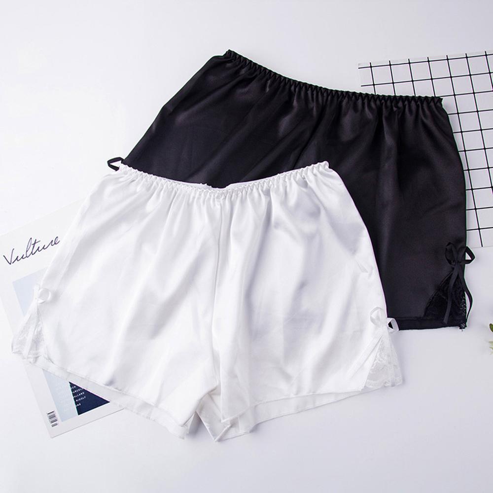 Vrouwen Lace Veiligheid Shorts Mode Sexy Midden Taille Stretch Onderbroek Solid Bow Comfort Ondergoed Falda Pantalon E