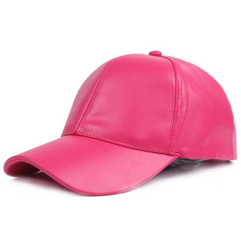 Doitbest solid pu lær baseballcaps for menn kvinner hiphop vår snapback cap dress for tenåringer elskere høstdansfest hatt: Rosenrød