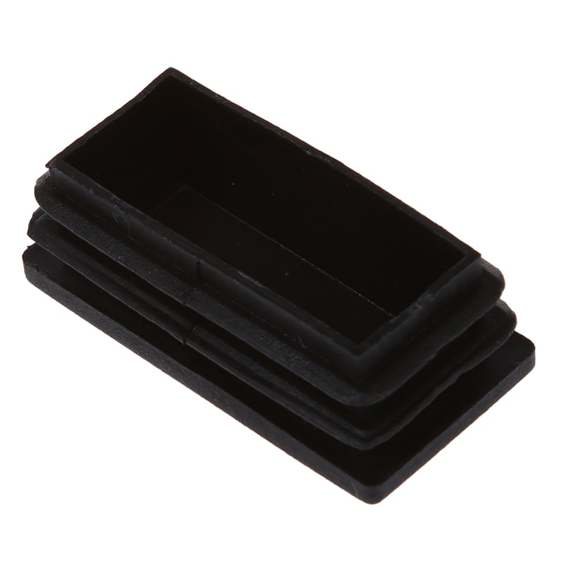 Plast rektangelrörinsatser ända täcklock 25 x 50mm 10 st svart: Default Title
