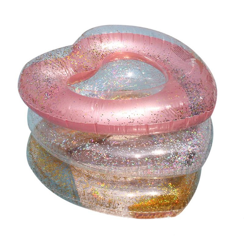 Opblaasbare Sequin Hart Vorm Zwemmen Drijft Zwemmen Ring Zomer Out Zwembad Speelgoed Dikker Zwemmen Buis Voor Volwassenen Float