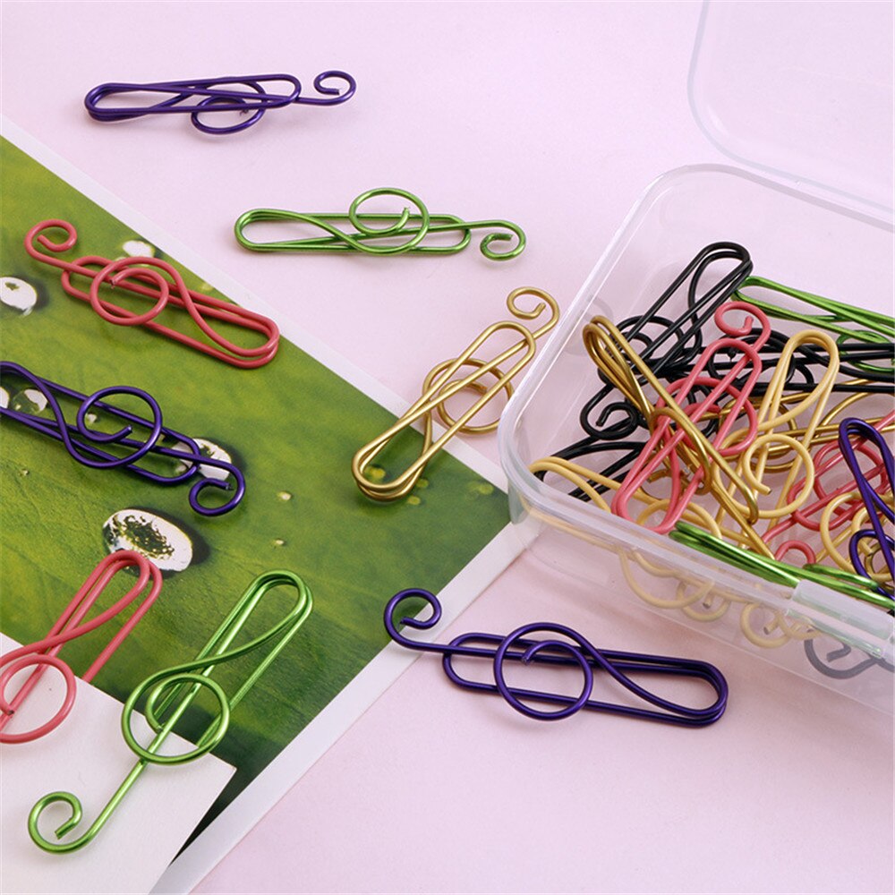50 stücke Bindemittel Clips Bunte Papier Clips, Musical Notation Geformt, Notenschlüssel bilden Büroklammern Lesezeichen Für Schule Büro Liefert