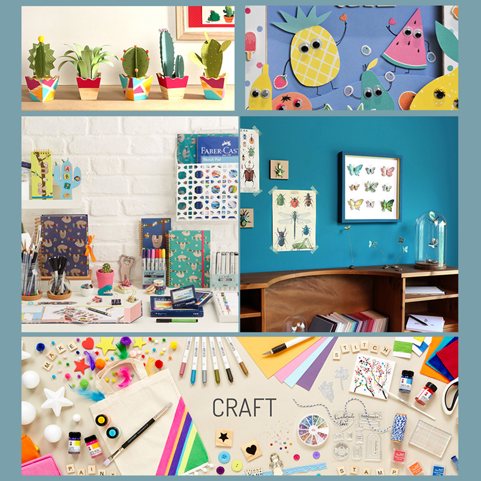 DIY Arts and Crafts Supplies Kit 2000+ Pieces Set Activity Craft Materials with Carrying Box Handmade Educational