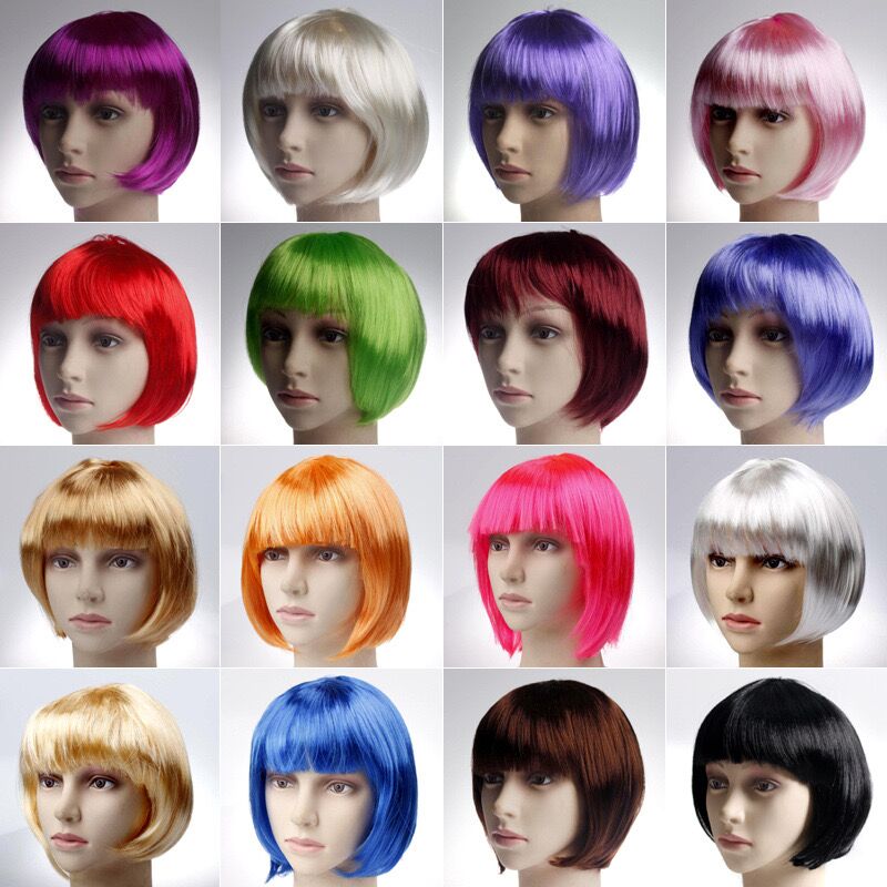 Peluca Bob para mujeres bonitas, pelucas Bob cortas, Natural, Cosplay de Halloween, pelucas de Anime, peluca sintética de colores bonitos para diaria de Navidad