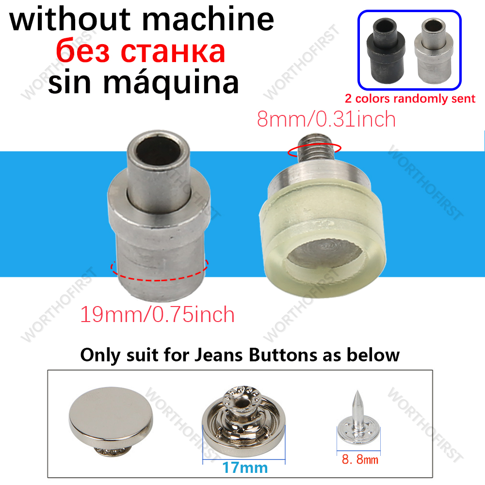 Hand Punch Press Machine Metal Mold For Snap Buttons Double Cap Rivets Eyelet Grommet Tools Dies Leathercraft Sewing Accessorie